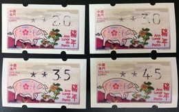 Macau/Macao 2019 Zodiac/Year Of Pig (ATM Label Stamp) 4v MNH - Ungebraucht