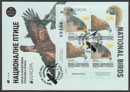 Bosnia Serbia 2019 Europa CEPT National Birds Fauna Eagles Falcon Aquila Chrysaetos Falco Peregrinus Booklet FDC - 2019