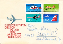 1972, DDR, Flugzeugtypen In Der DDR, Kompletter Satz, Echt Gelaufen - 1971-1980