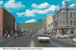 Missoula Montana Higgins Avenue Street Scene, Ford Mustang Fastback Auto C1970s Vintage Postcard - Missoula