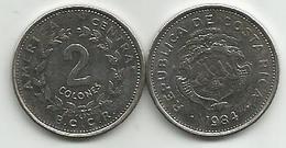 Costa Rica  2  Colones 1984. High Grade - Costa Rica