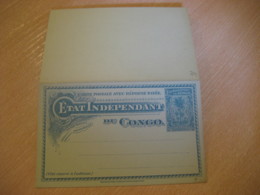 BELGIAN CONGO Etat Independant 15c +15c Reponse Reply Palm Double Postal Stationery Card Belgium Africa Colonies - Ganzsachen