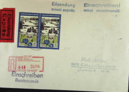 DDR: R-Eil-Fern-Bf 35 Pf Wiesenburg Landschaftsparks Mit SbPA-R-Zettel 3, 7586 Boxberg (646), 25.6.90 Knr: 2616 (2) - Labels For Registered Mail