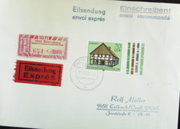 DDR: R-Eil-Fern-Bf 35 Pf Fachwerkbauten II Lüdersdorf Mit SbPA-R-Zettel 2, 1955 Rheinsberg (634), 25.6.90 Knr: 2628 - Labels For Registered Mail