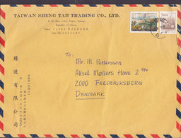 Taiwan Air Mail TAIWAN SHENG TAH TRADING Co., TAIPEI 1989? Cover Brief FREDERIKSBERG Denmark Artillerie Gefecht Kimmen - Cartas & Documentos