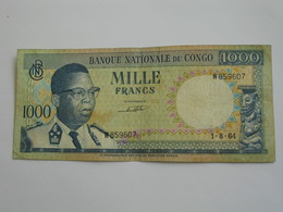 1000 Francs 1964 - Banque National Du Congo  **** EN ACHAT IMMEDIAT **** Billet Assez Rare - Republik Kongo (Kongo-Brazzaville)