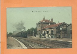 CPA -  Auneuil  - (Oise) - La Gare  -( Train , Locomotive  ) - Auneuil