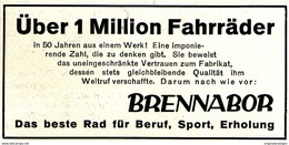 Original-Werbung/ Anzeige 1933 - BRENNABOR FAHRRÄDER - Ca. 100 X 50  Mm - Publicités