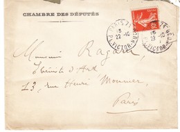 FRANCE - Enveloppe En Provenance De LA Chambre Des Deputes Ayant Circulée Le 22.10.1915 - Usati