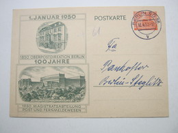 1950 , 8 Pfg. Bauten , Ganzsache Im Ort Verschickt - Postkaarten - Gebruikt