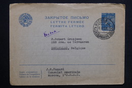 U.R.S.S. - Entier Postal Du Consulat Américain De Moscou Pour Bruxelles En 1937 - L 28578 - ...-1949