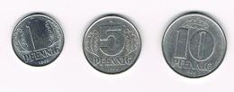 //  D.D.R. 1 - 5  - 10 PFENNIG  1968 A - 10 Pfennig