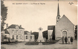 QUINCY - La Place De L' Eglise - Cachet Perlé  (113474) - Otros & Sin Clasificación