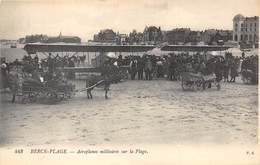 62-BERCK-PLAGE- AEROPLANES MILITAIRE SUR LA PLAGE - Berck