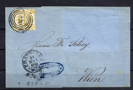 Thurn & Taxis 23 II EF-Brief "220" Frankfurt Nach Wien, Gepr. Sem - Briefe U. Dokumente