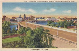 Third Avenue Bridge Showing Milling Section, Minneapolis, Minnesota (pk60168) - Minneapolis