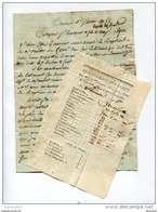 Lot Beau Document + LAC Agde 1797 "Prix Courant Grains à Toulouse, Le 11 Pluviose An 5" Et Son Courrier - ... - 1799