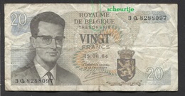 België Belgique Belgium 15 06 1964 -  20 Francs Atomium Baudouin. 3 Q 8288097 - 20 Franchi