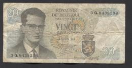 België Belgique Belgium 15 06 1964 -  20 Francs Atomium Baudouin. 3 Q 9438238 - 20 Francs