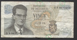 België Belgique Belgium 15 06 1964 -  20 Francs Atomium Baudouin. 3 S 9675964 - 20 Francos