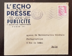 FRANCE Livres, Presse, Enveloppe Publicitaire L'ECHO DE LA PRESSE  Yvert 716. 22/11/1946 - 1921-1960: Periodo Moderno