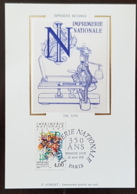 FRANCE Yvert N°2691 Carte Maximum FDC Premier Jour Sur Soie 1991. Livres, Presse, Imprimerie Nationale - 1990-1999