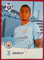 Manchester City  Danilo  Signed Card - Autógrafos