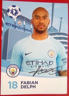 Manchester City Fabian Delph  Signed Card - Autógrafos