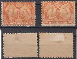 Canada Kanada 2x Mi# 39 * 1c Victoria 1897 - Unused Stamps