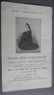 Faire Part Décès Soeur Marie Bernard Bernadette Soubirous à Nevers 1879 Apparitions De La Vierge à Lourdes - Obituary Notices