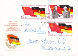 1972, DDR, "25 Jahre Gesellschaft Für Deutsch - Sowjetische Freundschaft", Echt Gelaufen - Enveloppes Privées - Oblitérées