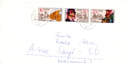 1982, DDR, "Sorbische Volksbräuche", Halber Block (Streifen), Echt Gelaufen - Enveloppes Privées - Oblitérées