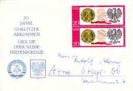 1970, DDR, "20 Jahre Görlitzer Abkommen über Die Oder - Neiße - Friedensgrenze", FDC, Echt Gelaufen - 1971-1980