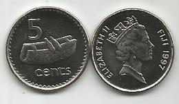 Fiji 5 Cents 1997. High Grade - Figi