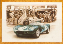 CP - 24 HEURES DU MANS 1957 JAGUAR TYPE D - ILLUSTRATEUR FRANCOIS BRUERE - NON CIRCULEE - 2 Scans - Le Mans