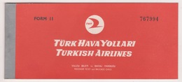 TURQUIE,TURKEI,TURKEY,TURKISH AIRLINES 1962 PASSENGER TICKET FROM 2 - Biglietti