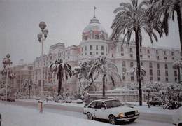 NICE Sous La Neige, Janvier 1985 - L'Hôtel Négresco - Promenade Des Anglais - Automobile - Pubs, Hotels And Restaurants