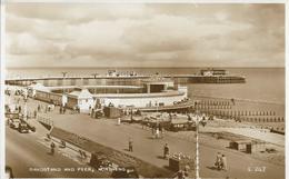 Cpa Worthing, Bandstand And Pier, Voitures Anciennes, Old Cars - Worthing