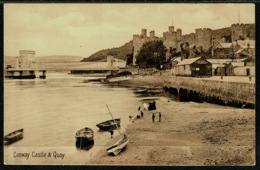 Ref 1286 - Early Postcard - Conway Castle & Quay - Caernarvonshire Wales - Caernarvonshire