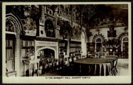 Ref 1286 - Real Photo Postcard - The Banquet Hall - Cardiff Castle Glamorgan Wales - Glamorgan