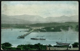 Ref 1286 - Early Postcard - Bangor From Anglesey Wales - Steam & Sailing Ships - Anglesey