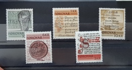 FEROE, Livres, Livre, Presse, Journaux. Monnaie, Ecriture Yvert N°59/63 ** MNH - Autres & Non Classés