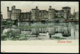 Ref 1287 - Early Coloured Stengel Postcard - Carnarvon Caernarvon Castle Wales - Caernarvonshire