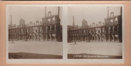 REIMS FACADE HOTEL DE VILLE 1918 Vue Stereoscopique - Stereoscopes - Side-by-side Viewers