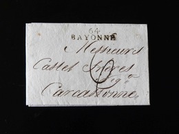 LETTRE DE BAYONNE POUR CARCASSONNE  -  1810  - - 1801-1848: Precursors XIX