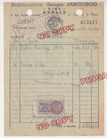 Au Plus Rapide Timbre Fiscal Monaco 15 Décembre 1943 Sangiorgio Vins Facture Pascal Chef De Gare - Revenue