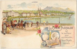 LUCERNE (Suisse) Carte Publicitaire Illustrée Le Ciment Plussolide - Luzern