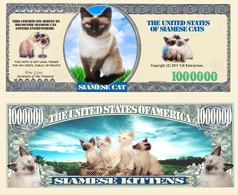 USA - FANTASY NOTE -  THE  SIAMESE  CAT - UNC - Sonstige & Ohne Zuordnung