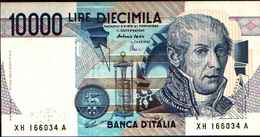 623) ITALIA BANCONOTA DA 10000 LIRE VOLTA SERIE SOSTITUTIVA XH-FIOR DI STAMPA - 10000 Lire