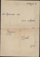 Guerre 39 45 Stalag VI G 6e Région Munster Bonn Menu Du Kommando 560 Pour Noël 1941 - Lettres & Documents